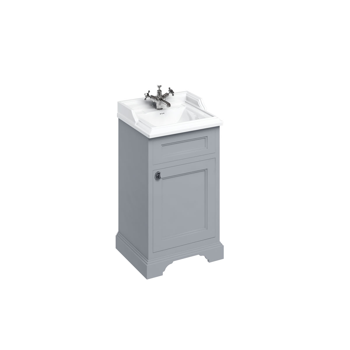 Freestanding 50cm basin unit with door - Classic Grey